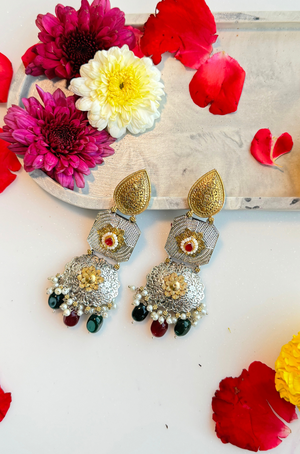 ZOYA Dual Tone Ethnic Earrings