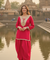 NAZM- Berry Red Drape Skirt With Short Kurta