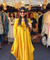 REZAAR-Mustard  Yellow Cowl Dress
