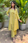 Lime Green Three  Piece Jacket Set