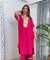 Raas-Pink Solid Batwing Two Piece Set (oversized fit)