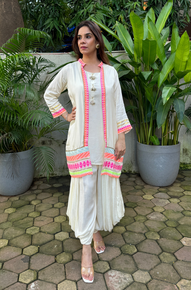 Neon off white Jacket with Inner and Goro Pant