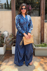 Rozana-Blue Printed Drape Pant Co-Ord Set (Pre-Order)