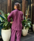 Rozana - Plum Shirt Collar Cutwork Co-Ord Set with Straight Pants