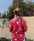 Jazba-Red Polka Bloom Printed  shirt
