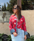 Jazba-Red Polka Bloom Printed  shirt
