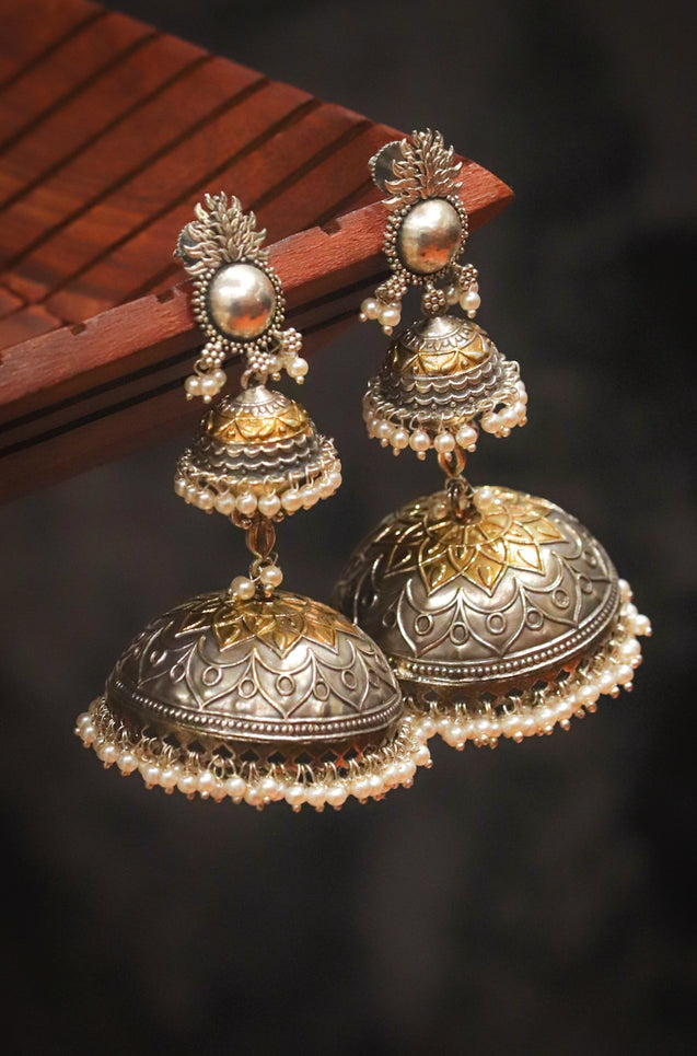 LEELA Brass Jhumka Earrings