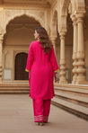 SUROOR - Pink Mirror Batwing  Two Piece Set