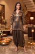 Mizaaj-Bottle Green Tunic style Top  with Dhoti Skirt Set(PRE-0RDER)