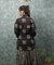 REZAAR - Black Lotus  Printed Drape Skirt With Short  Shirt