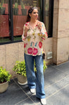 Desi Shirts- Cream lotus shirt