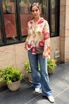 Desi Shirts- Cream lotus shirt