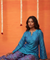 Festive Cobalt Blue Patola Printed Farshi Salwar Set(Pre-order)