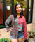 Jazba-Teal  Lotus  Dual Printed  Shirt