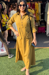 Olive Green  Button Detail Shirt  Dress