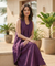 Rozana - Wine Cotton Gown with Asymmetrical Jacket