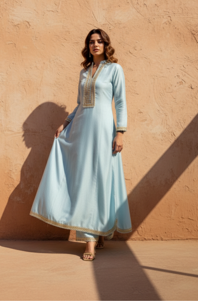 PHULJARI - Pastel Blue Two Piece Set