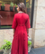 Rozana-Red Cotton Slub Elegant Fusion Drape  Dress(Pre-Order)
