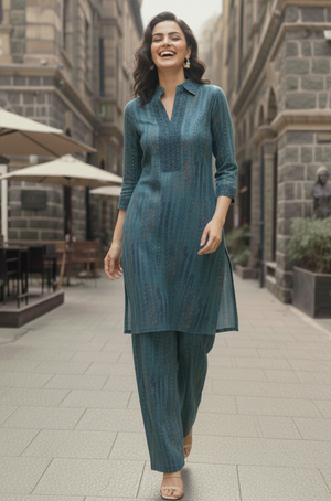 Blue Two Piece Set