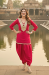 NAZM- Berry Red  Turkey Skirt With Short Kurta