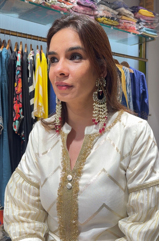 RUMI Kundan Pearl Earrings