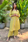 Lime Green Three  Piece Jacket Set