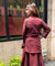 REZAAR-Brown Drape Skirt Co-Ord Set with Shirt Top