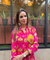 Festive Fuchsia  Pink Ikat Printed Short Kurta With Cowl Pant(Pre-order)