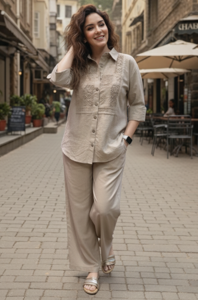 Rozana - Caramel Taupe Co-ord Set