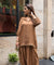 Mizaaj-Mocha Tunic style Top  with Dhoti Skirt Set(PRE-0RDER)