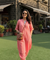Rozana -Coral Pink Co-ord Kurta Set