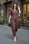 Rozana - AM to PM Brown  Co-ord Set