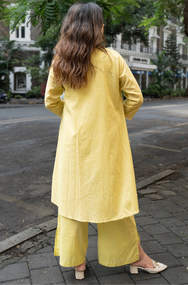 REZAAR-Lime Green Three  Piece Jacket Set