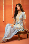 Festive Powder Blue Farshi Salwar Set (Pre-Order).