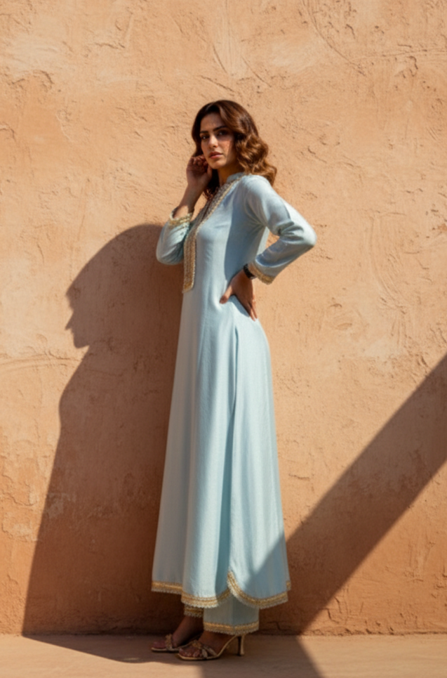 PHULJARI - Pastel Blue Two Piece Set