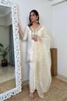 Noorani-Off-white Three Piece suit Set