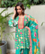 GEET-Jade Green Three Piece Suit Set With Printed Dupatta
