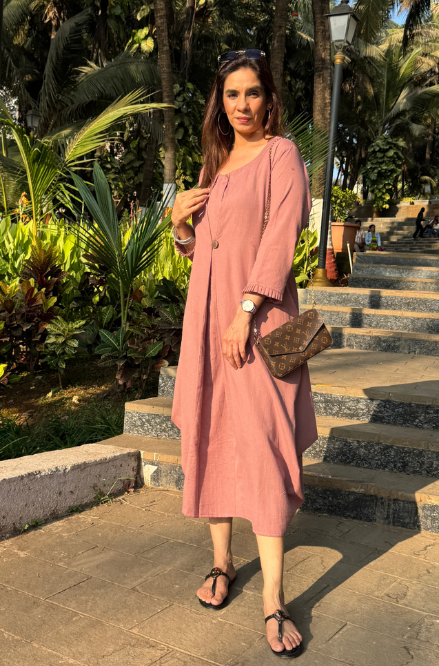 REZAAR- Dusty Pink Cowl Dress