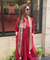 Rozana-Red Cotton Slub Elegant Fusion Drape  Dress(Pre-Order)