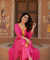 MEHER-Radiant Pink  Bandhani  High-Low Kurta With  Flared Pant