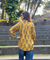 Jazba-  Ochre Yellow Leaf Pocket Printed  shirt