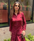 REZAAR- Maroon Drape Skirt Co-Ord Set with Shirt Top