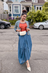 MATARGASHTHI - Blue Mirror Jacket with Turkey Skirt