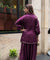 Mizaaj-Wine Tunic style Top  with Dhoti Skirt Set(PRE-0RDER)