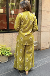 Rozana- Lime Green Printed Drape Pants Co-ord Set (PRE-ORDER)