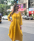 REZAAR-Mustard  Yellow Cowl Dress