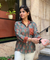 Jazba- Sage Olive Pocket  Printed  Shirt