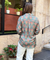Jazba- Sage Olive Pocket  Printed  Shirt