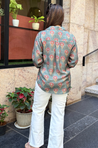 Jazba- Sage Olive Pocket  Printed  Shirt