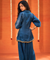 Mizaaj-Dark Blue Tunic style Top  with Dhoti Skirt Set(PRE-0RDER)